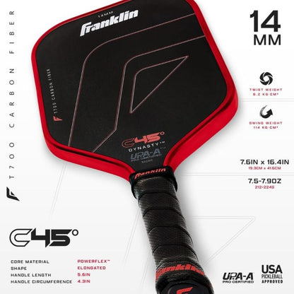 C45° Carbon Fiber Paddle Series - Dynasty 14mm - Red
