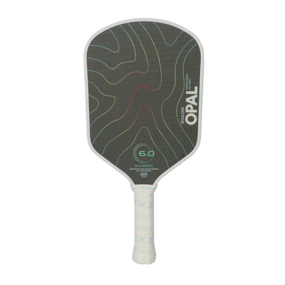 Six Zero Boulder Opal 14mm pickleball paddle in white