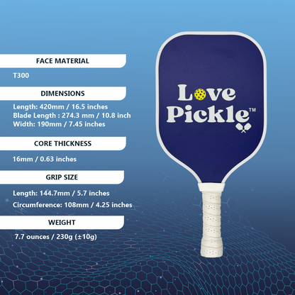 Love Pickle Adult Pickleball Paddle Dimensions