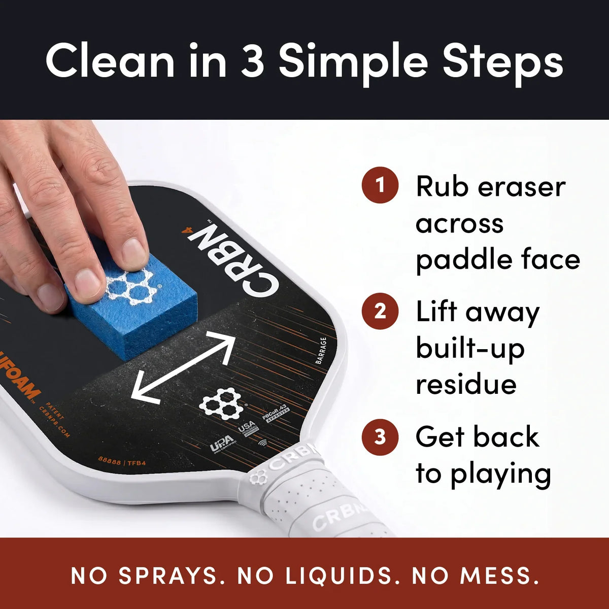 CRBN Pickleball Paddle Eraser, photo 11