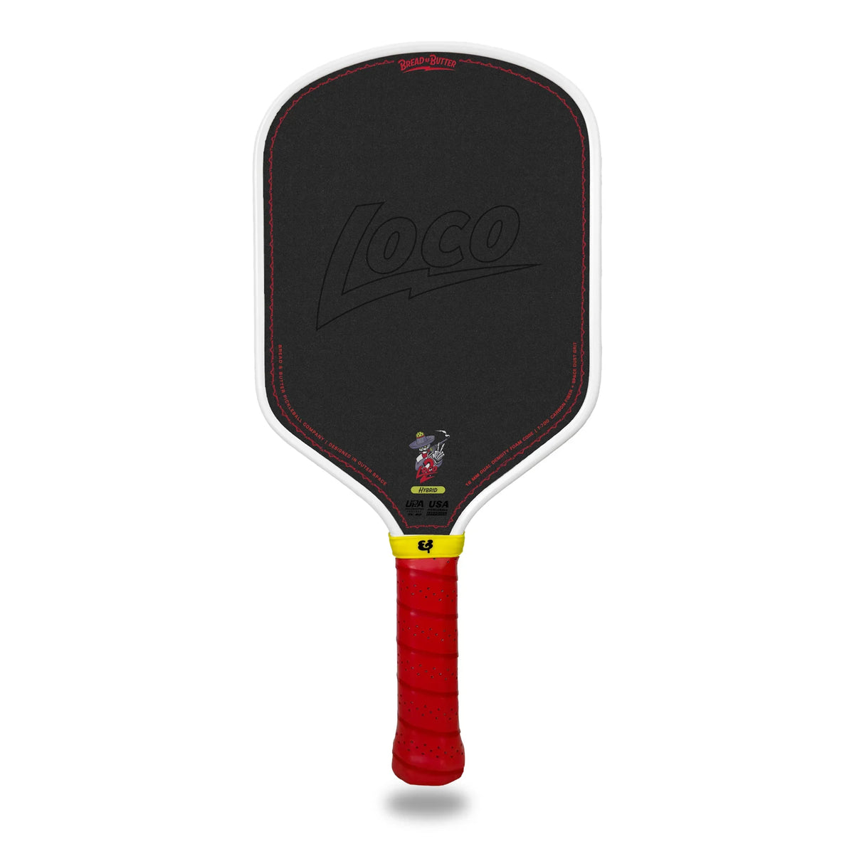 Bread & Butter Loco 2 pickleball paddle, Hybrid shape, front view