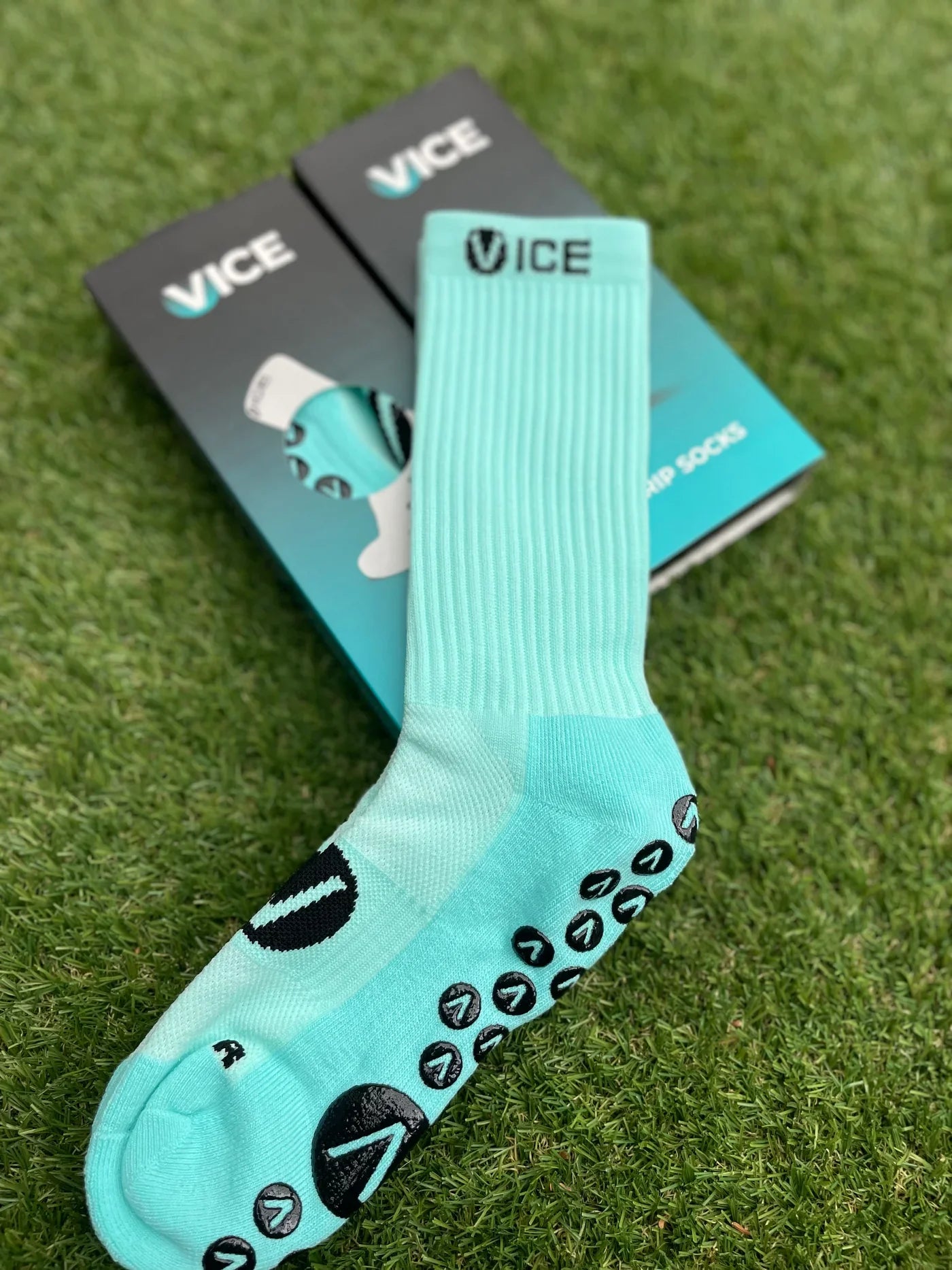 Grip Socks - Aqua Crew