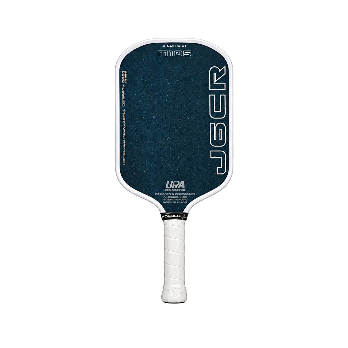Honolulu J6CR M105 Crystal Blue Pickleball Paddle, white